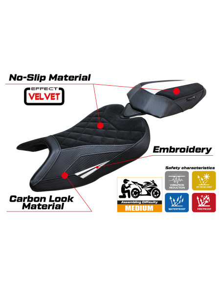 Rivestimento sella compatibile - Aprilia RS 457 2023-2025 - mod Bezz Velvet Special Edition