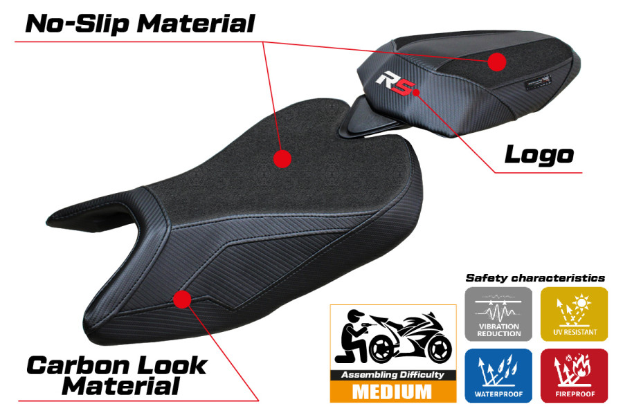 Seat cover compatible - Aprilia RS 457 2023-2026 - mod Bezz Ultragrip