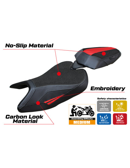 Housse de selle compatible - Aprilia RS 457 2023-2025 - mod Bezz Ultragrip