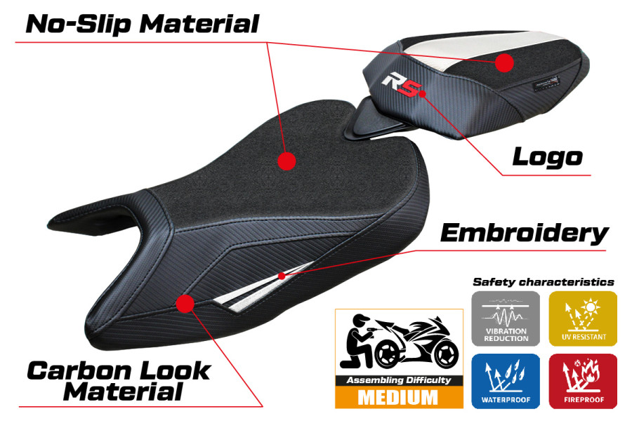 Funda de asiento compatible - Aprilia RS 457 2023-2026 - mod Bezz Ultragrip