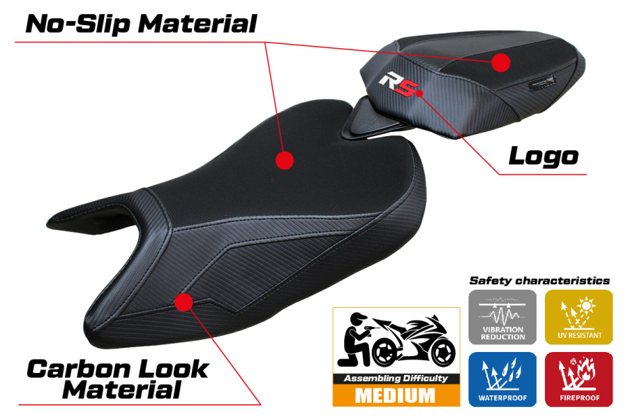 Rivestimento sella compatibile - Aprilia RS 457 2023-2026 - mod Bezz