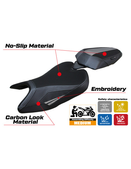 Sitzbezug kompatibel - Aprilia RS 457 2023-2025 - mod Bezz