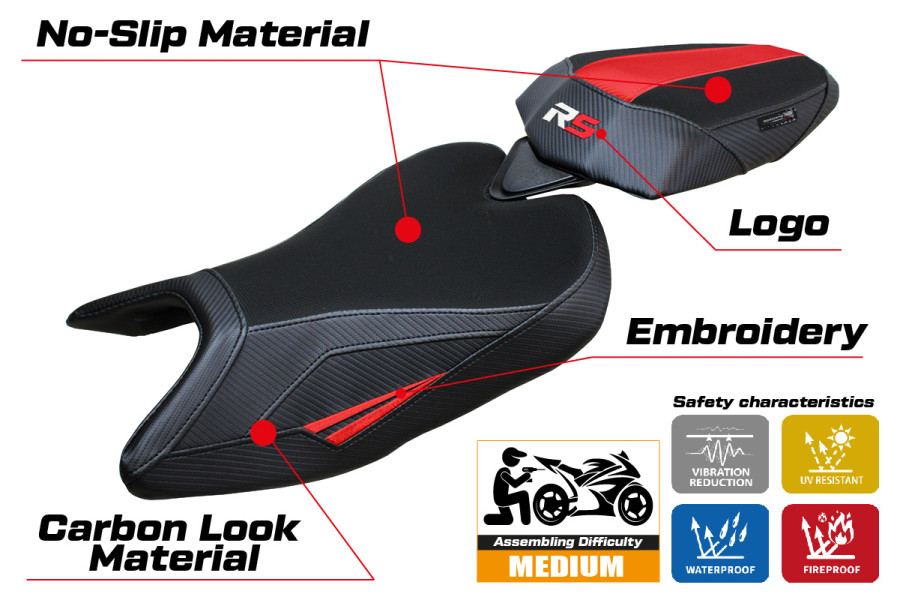 Rivestimento sella compatibile - Aprilia RS 457 2023-2026 - mod Bezz