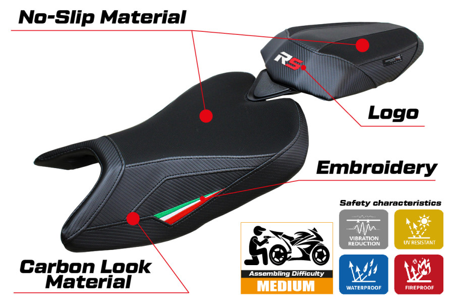 Funda de asiento compatible - Aprilia RS 457 2023-2026 - mod Bezz