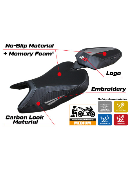 Housse de selle compatible - Aprilia RS 457 2023-2025 - mod Bezz Comfort System