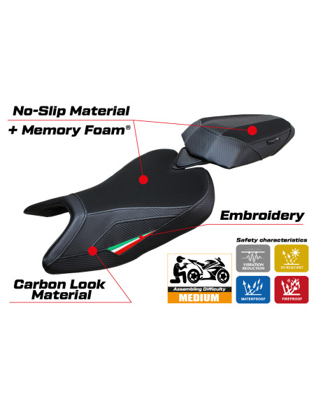 Funda de asiento compatible - Aprilia RS 457 2023-2025 - mod Bezz Comfort System