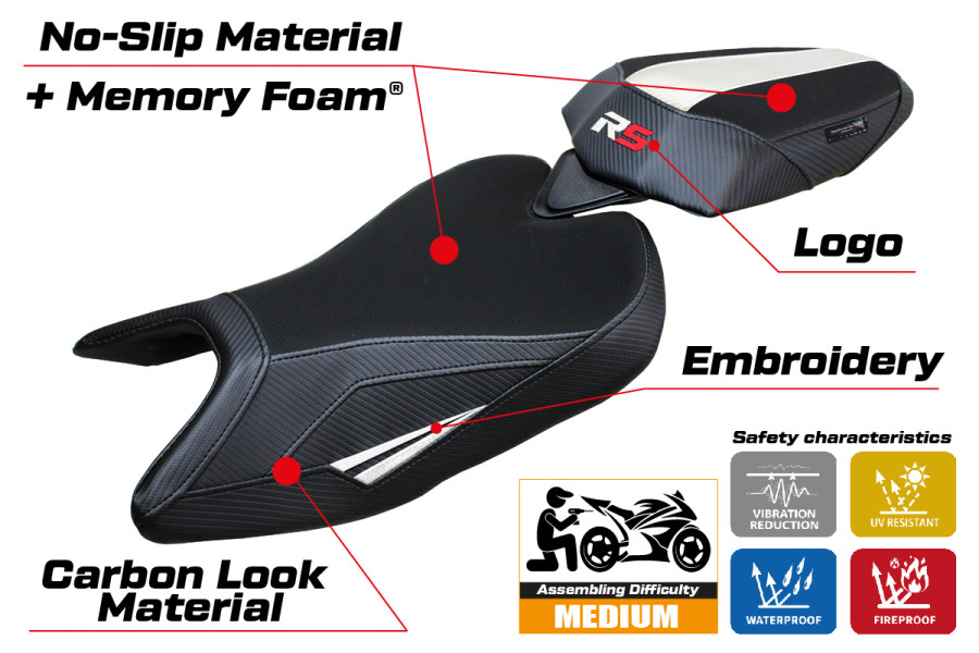 Housse de selle compatible - Aprilia RS 457 2023-2026 - mod Bezz Comfort System