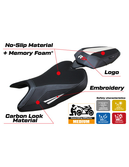 Housse de selle compatible - Aprilia RS 457 2023-2025 - mod Bezz Comfort System