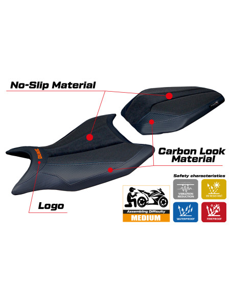 Funda de asiento compatible - KTM 990 Duke 2024-2025 - mod Cannes Ultragrip