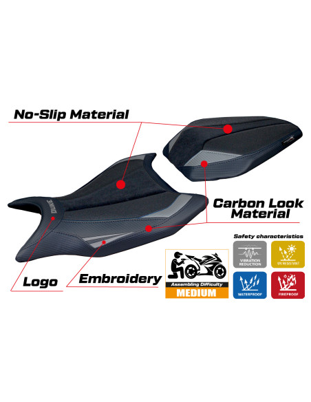 Funda de asiento compatible - KTM 990 Duke 2024-2025 - mod Cannes Ultragrip