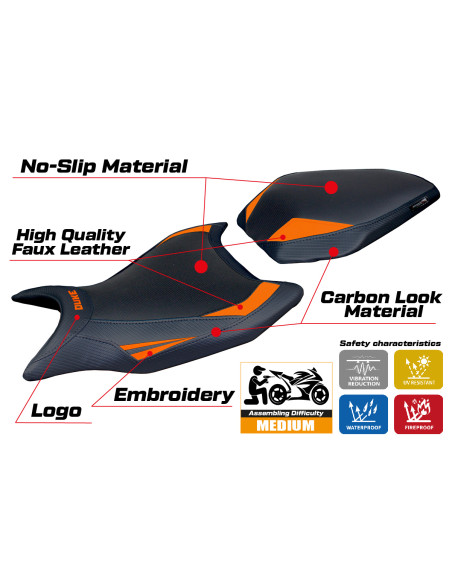 Sitzbezug kompatibel - KTM 990 Duke  2024-2025 - mod Cannes