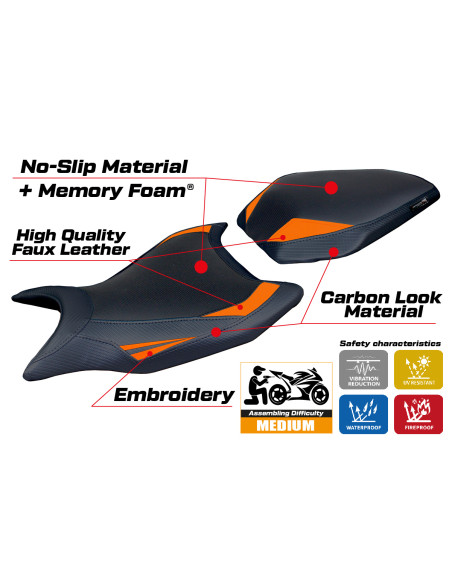 Seat cover compatible - KTM 990 Duke  2024-2025 - mod Cannes Comfort System
