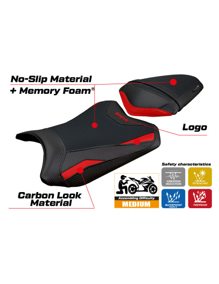 Seat cover compatible - Kawasaki Ninja 300 2013 - 2017 - mod Aliko Comfort System