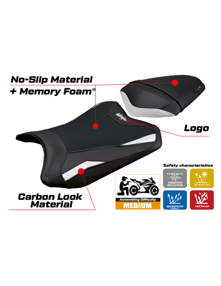 Housse de selle compatible - Kawasaki Ninja 300 2013 - 2017 - mod Aliko Comfort System
