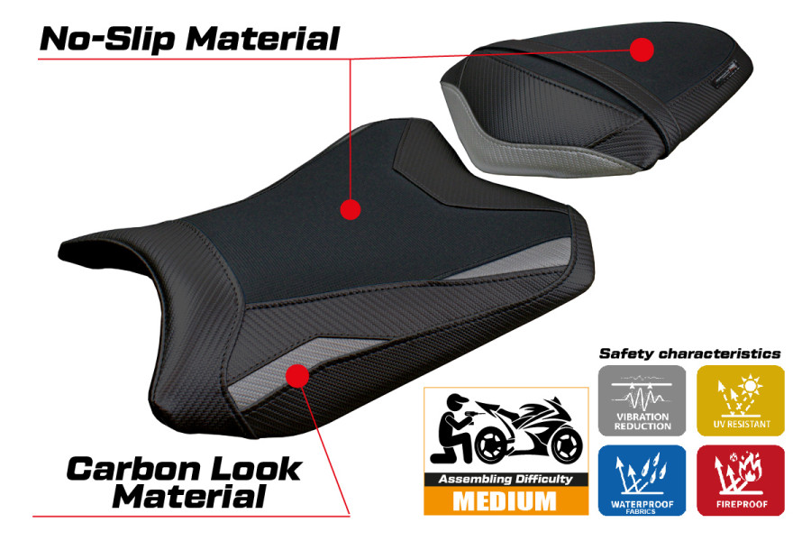 Funda de asiento compatible - Kawasaki Ninja 300 2013 - 2017 - mod Aliko