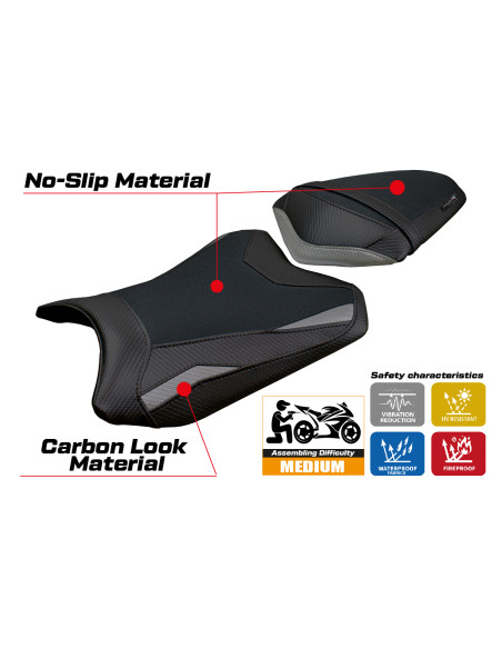 Housse de selle compatible - Kawasaki Ninja 300 2013 - 2017 - mod Aliko