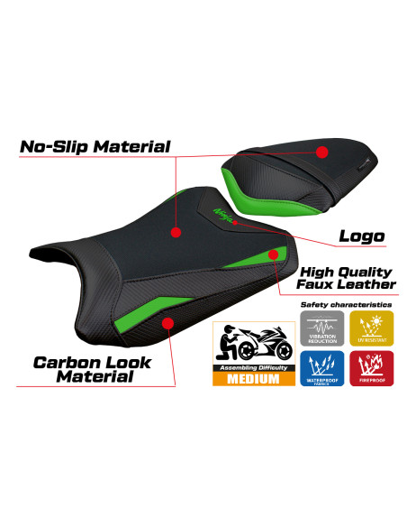 Rivestimento sella compatibile - Kawasaki Ninja 300 2013 - 2017 - mod Aliko