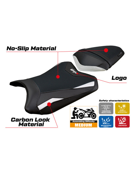 Sitzbezug kompatibel - Kawasaki Ninja 300 2013 - 2017 - mod Aliko