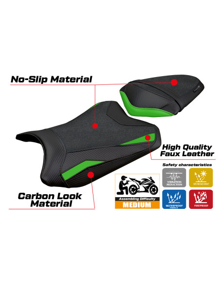 Sitzbezug kompatibel - Kawasaki Ninja 300 2013 - 2017 - mod Aliko Ultragrip
