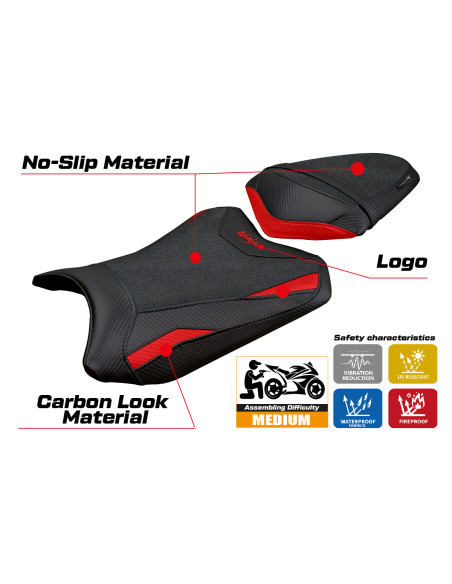 Housse de selle compatible - Kawasaki Ninja 300 2013 - 2017 - mod Aliko Ultragrip