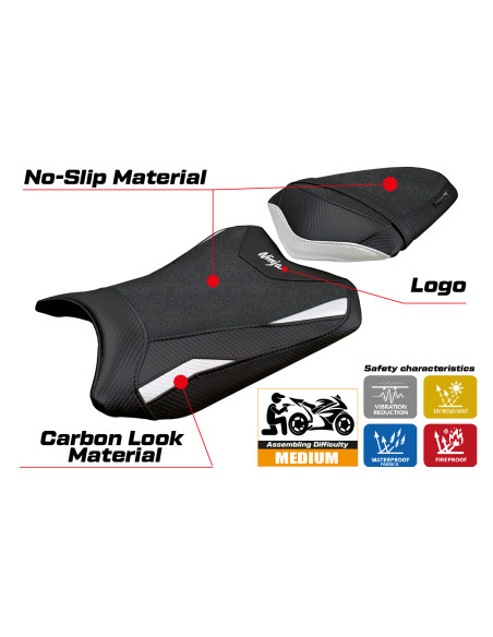Seat cover compatible - Kawasaki Ninja 300 2013 - 2017 - mod Aliko Ultragrip