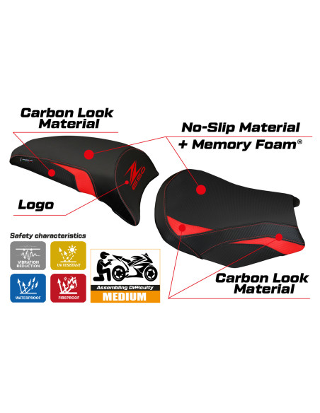 Seat cover compatible - Kawasaki Z 650 2017-2025 - mod Vergato 1 Comfort System