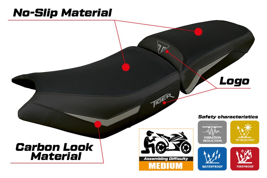 Housse de selle compatible - Triumph Tiger 900  2024-2026 - mod Hatten
