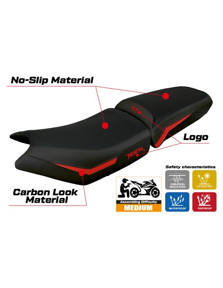 Funda de asiento compatible - Triumph Tiger 900  2024-2025 - mod Hatten