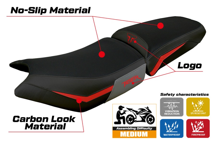 Rivestimento sella compatibile - Triumph Tiger 900  2024-2026 - mod Hatten