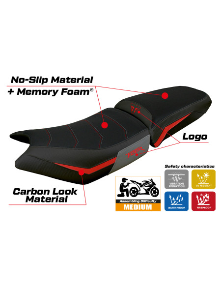 Housse de selle compatible - Triumph Tiger 900  2024-2025 - mod Hatten Comfort System