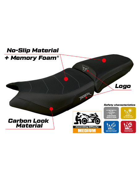 Housse de selle compatible - Triumph Tiger 900  2024-2025 - mod Hatten Comfort System