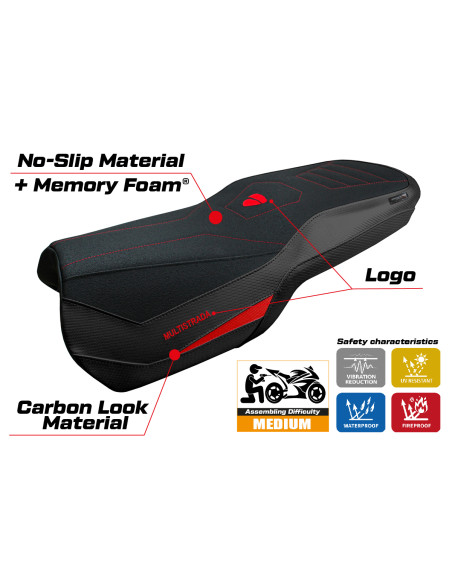 Funda de asiento compatible - Ducati Multistrada V4 2021-2025 - mod Lula ulragrip Comfort System