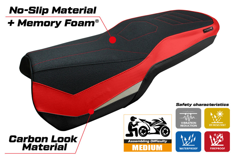 Seat cover compatible - Ducati Multistrada V4 2021-2026 - mod Lula Ultragrip Comfort System