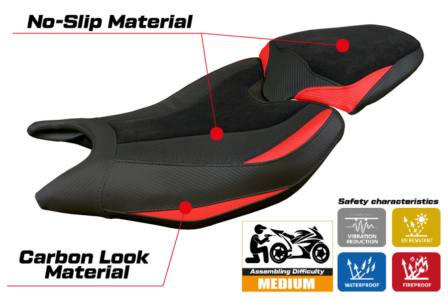 Housse de selle compatible - Triumph Daytona 660 2024-2026 - mod Reims Velvet Ultragrip