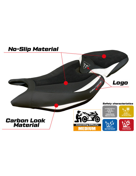 Funda de asiento compatible - Triumph Daytona 660 2024-2025 - mod Reims Velvet Ultragrip