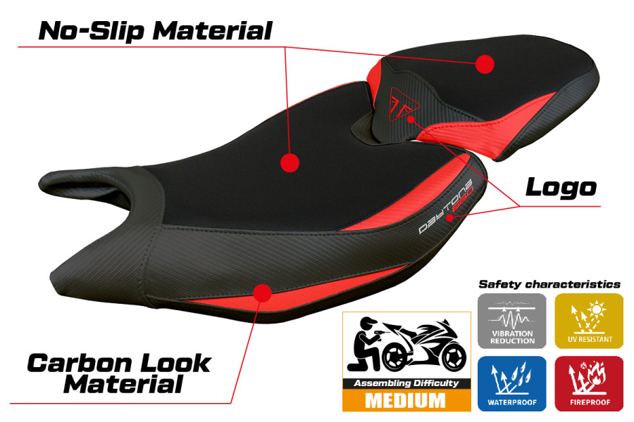 Rivestimento sella compatibile - Triumph Daytona 660 2024-2026 - mod Reims