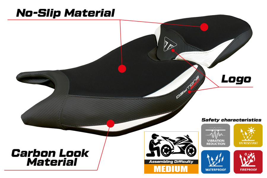 Sitzbezug kompatibel - Triumph Daytona 660 2024-2026 - mod Reims