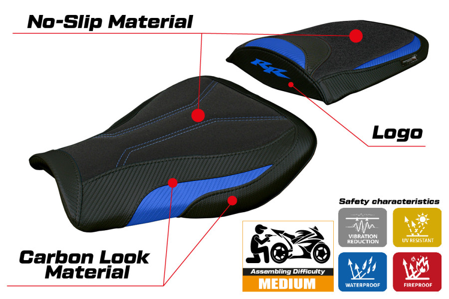 Rivestimento sella compatibile - Honda CBR 600 RR 2007-2026 - mod Huelva Ultragrip