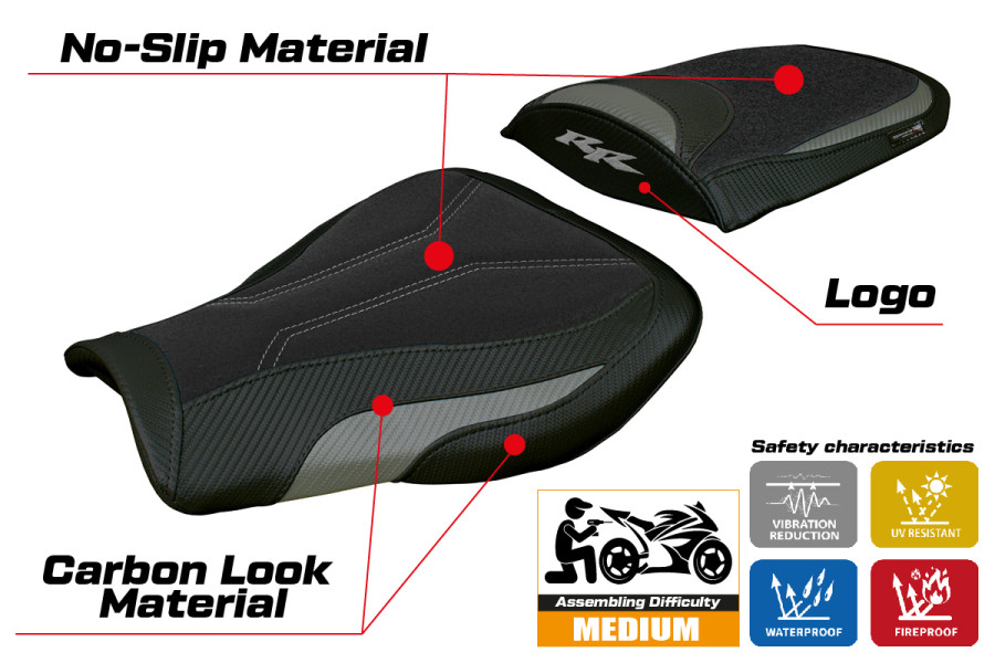 Rivestimento sella compatibile - Honda CBR 600 RR 2007-2026 - mod Huelva Ultragrip