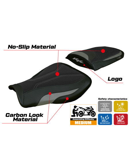 Funda de asiento compatible - Honda CBR 600 RR 2007-2025 - mod Huelva Ultragrip