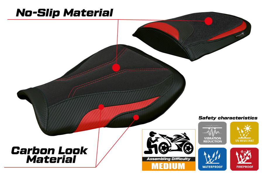 Seat cover compatible - Honda CBR 600 RR 2007-2026 - mod Huelva Ultragrip