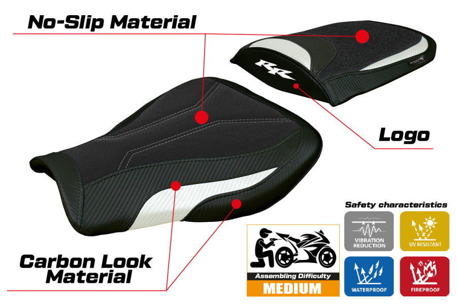 Seat cover compatible - Honda CBR 600 RR 2007-2026 - mod Huelva Ultragrip