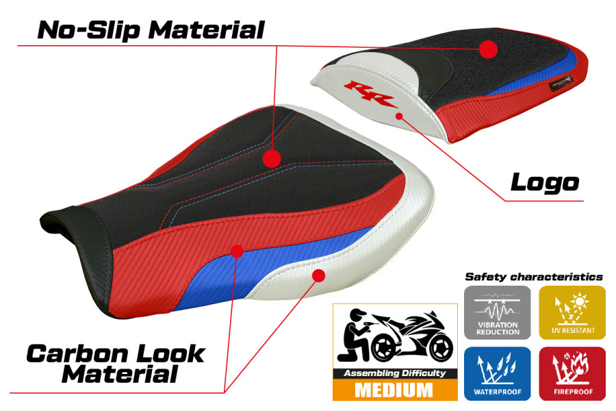 Funda de asiento compatible - Honda CBR 600 RR 2007-2026 - mod Huelva Ultragrip