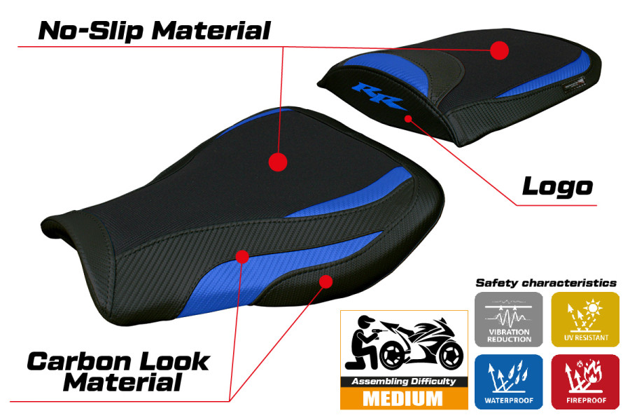 Funda de asiento compatible - Honda CBR 600 RR 2007-2026 - mod Huelva