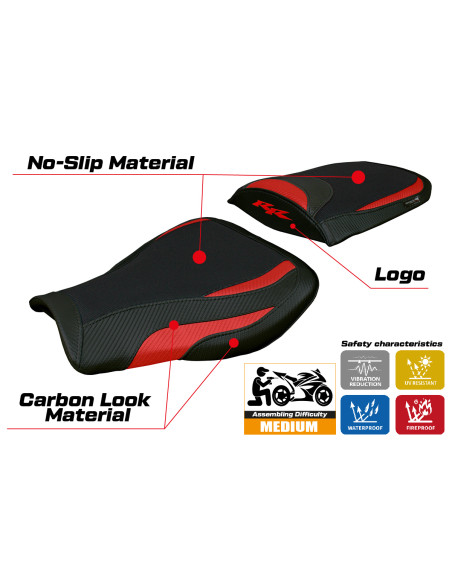 Housse de selle compatible - Honda CBR 600 RR 2007-2025 - mod Huelva
