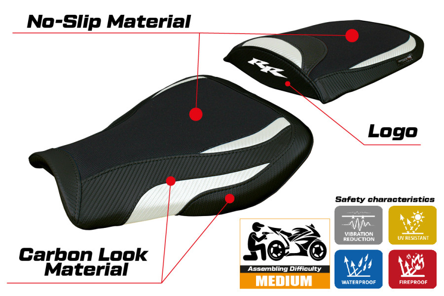Housse de selle compatible - Honda CBR 600 RR 2007-2026 - mod Huelva