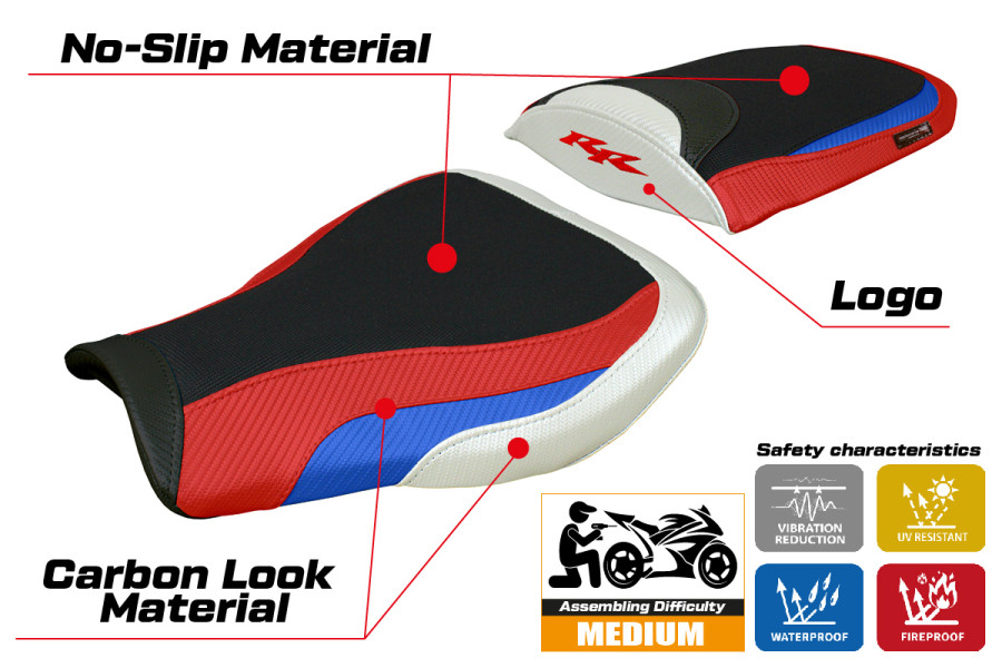 Funda de asiento compatible - Honda CBR 600 RR 2007-2026 - mod Huelva