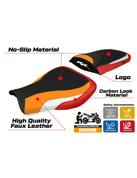 Housse de selle compatible - Honda CBR 600 RR 2007-2025 - mod Huelva