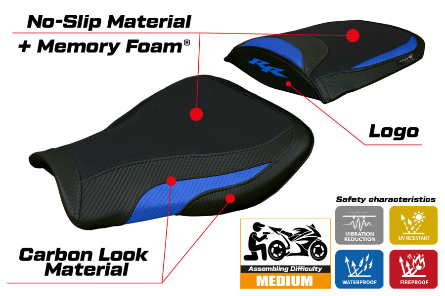 Seat cover compatible - Honda CBR 600 RR 2007-2026 - mod Huelva Comfort System