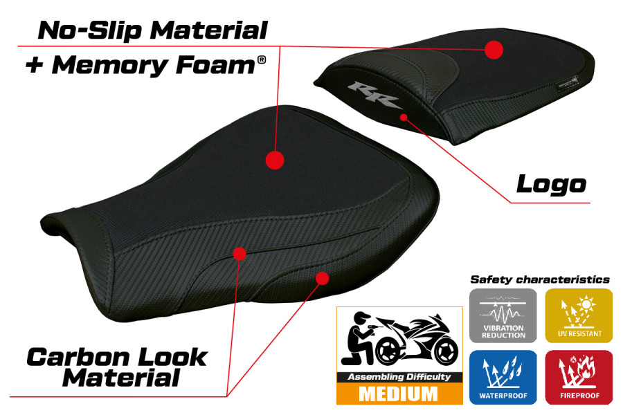 Funda de asiento compatible - Honda CBR 600 RR 2007-2026 - mod Huelva Comfort System